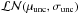 Mathematical equation: \hbox{$\mathcal{LN}(\mu_\mathrm{unc}, \sigma_\mathrm{unc})$}
