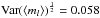 Mathematical equation: \hbox{$\mathrm{Var}(\left\langle m_l\right\rangle)^\frac{1}{2} = 0.058$}