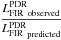 Mathematical equation: \hbox{$\displaystyle \frac{\text{\Lpdr}_{\text{observed}}} {\text{\Lpdr}_{\text{predicted}}}$}
