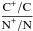 Mathematical equation: \hbox{$ \displaystyle \frac{\text{C}^+/\text{C}}{\text{N}^+/\text{N}}$}