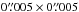 Mathematical equation: \hbox{$0{\farcs}005 \times 0{\farcs}005$}