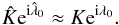Mathematical equation: \begin{equation} \hat{K}\expo{\i \hat{\lambda}_0} \approx K\expo{\i \lambda_0}. \end{equation}