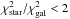 Mathematical equation: \hbox{$\chi^2_{\rm star}/\chi^2_{\rm gal} < 2$}