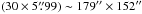 Mathematical equation: \hbox{$(30\times5\farcs99)\sim179'' \times 152''$}