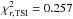 Mathematical equation: \hbox{$\chi_{r, {\rm TSI}}^{2} = 0.257$}
