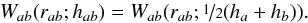 Mathematical equation: \begin{equation} h_{\mathrm{new}} = h \times \frac{1}{2} \left( 1 + \left[\frac{n_{\rm des}}{n_{\rm a}} \right]^{\rm 1/D} \right), \end{equation}
