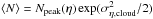 Mathematical equation: \hbox{$\langle N\rangle = N\sub{peak}(\eta) \exp(\sigma_{\eta,{\rm cloud}}^2/2)$}