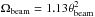 Mathematical equation: \hbox{$\Omega_{\rm beam} =1.13 \theta_{\rm beam}^2$}
