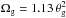 Mathematical equation: \hbox{$\Omega_{\rm g} = 1.13 \, \theta_{\rm g}^2$}