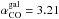 Mathematical equation: \hbox{$\alpha_{\rm CO}^{\rm gal} = 3.21$}