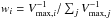 Mathematical equation: \hbox{$w_i = V_{{\rm max},i} ^{-1}/\sum_j V_{{\rm max},j} ^{-1}$}