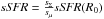 Mathematical equation: \hbox{${\it sSFR} = \frac{ s_\Sigma }{ s_\mu } {\it sSFR}(R_0)$}