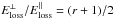 Mathematical equation: \hbox{$E_{\rm loss}^{\perp}/E_{\rm loss}^{\parallel}= (r+1)/2$}