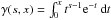 Mathematical equation: \hbox{$\gamma(s,x)=\int_0^x t^{s-1}{\rm e}^{-t}~{\rm d}t$}