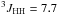 Mathematical equation: \hbox{$^3J_{\rm HH} = 7.7$}