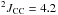 Mathematical equation: \hbox{$^2J_{\rm CC} = 4.2$}