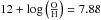 Mathematical equation: \hbox{$12 + \log \left( \frac{\rm O}{\rm H}\right)=7.88$}
