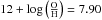 Mathematical equation: \hbox{$12 + \log \left( \frac{\rm O}{\rm H}\right)=7.90$}