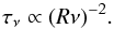Mathematical equation: \begin{equation} \tau_\nu \propto (R\nu)^{-2}. \label{TauEq} \end{equation}