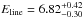 Mathematical equation: \hbox{$E_{\rm line}=6.82_{-0.30}^{+0.42}$}