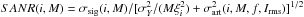 Mathematical equation: \hbox{$SANR(i,M)=\sigma_{\rm sig}(i,M)/[\sigma^2_{Y}/(M\xi^2_i)+\sigma^2_{\rm art}(i,M,f,I_{\rm rms})]^{1/2}$}