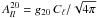 Mathematical equation: \hbox{$A_{ll}^{20} = g_{20} \, C_\ell/\sqrt{4\pi}$}