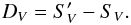 Mathematical equation: \begin{equation} D_V = S'_V-S_V. \end{equation}