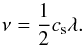 Mathematical equation: \begin{eqnarray} \nu = \frac{1}{2} c_{\rm s} \lambda. \label{eq:visc} \end{eqnarray}