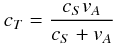 Mathematical equation: $$ c_T=\frac{c_Sv_A}{c_S+v_A}$$