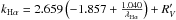 Mathematical equation: \hbox{$k_{\mathrm{H\alpha}} = 2.659\left(-1.857 + \frac{1.040}{\lambda_{\mathrm{H\alpha}}}\right) + R'_V$}