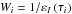 Mathematical equation: \hbox{$W_{i}=1/\varepsilon _{I}\left( \tau _{i}\right) $}