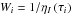 Mathematical equation: \hbox{$ W_{i}=1/\eta _{I}\left( \tau _{i}\right) $}