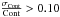 Mathematical equation: \hbox{$\frac{\sigma_{\rm Cont}}{\rm Cont} > 0.10$}