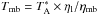 Mathematical equation: \hbox{$T_{\rm mb} = T_{\rm A}^* \times \eta_{\rm l}/\eta_{\rm mb}$}