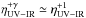 Mathematical equation: \hbox{$\eta_{\rm UV-IR}^{+\gamma}\simeq \eta_{\rm UV-IR}^{+1}$}