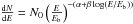 Mathematical equation: \hbox{$\frac{{\rm d}N}{{\rm d}E} = N_0\left(\frac{E}{E_\mathrm{b}}\right)^{-(\alpha + \beta\log(E/E_\mathrm{b}))}$}