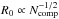 Mathematical equation: \hbox{$R_0 \propto \ncomp^{-1/2}$}