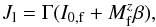 Mathematical equation: \appendix \setcounter{section}{2} \begin{eqnarray} \label{zero_lab} J_{\rm l}=\Gamma (I_{\rm 0,f}+ \mz_{\rm f} \beta), \end{eqnarray}