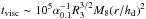 Mathematical equation: \hbox{$t_{\rm visc}\sim 10^5\alpha_{0.1}^{-1}R_{3}^{3/2}M_8(r/h_{\rm d})^2$}