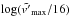 Mathematical equation: \hbox{$\log(\tilde{v'}_{\max}/16)$}