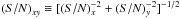 Mathematical equation: \hbox{${(S/N)}_{xy}\equiv[{(S/N)}_x^{-2}+{(S/N)}_y^{-2}]^{-1/2}$}