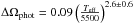 Mathematical equation: \hbox{$\Delta\Omega_{\rm phot}=0.09\left(\frac{T_{\rm eff}}{5500}\right)^{2.6\pm0.6}$}