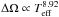Mathematical equation: \hbox{$\Delta\Omega\propto T_{\rm eff}^{8.92}$}