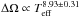Mathematical equation: \hbox{$\Delta\Omega \propto T_{\rm eff}^{8.93\pm0.31}$}