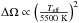 Mathematical equation: \hbox{$\Delta\Omega \propto \left(\frac{T_{\rm eff}}{5500~\rm K}\right)^2$}