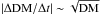 Mathematical equation: \hbox{$|\Delta\mathrm{DM}/\Delta t| \sim \sqrt{\mathrm{DM}}$}