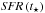 Mathematical equation: \hbox{$\mathit{SFR}\left(t_\star\right)$}