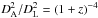 Mathematical equation: \hbox{$D_{\rm A}^2/D_{\rm L}^2 = (1+z)^{-4}$}