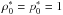Mathematical equation: \hbox{$\rho_0^*=p_0^*=1$}