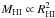 Mathematical equation: \hbox{$M_\mathrm{HI} \propto R_\mathrm{HI}^2$}
